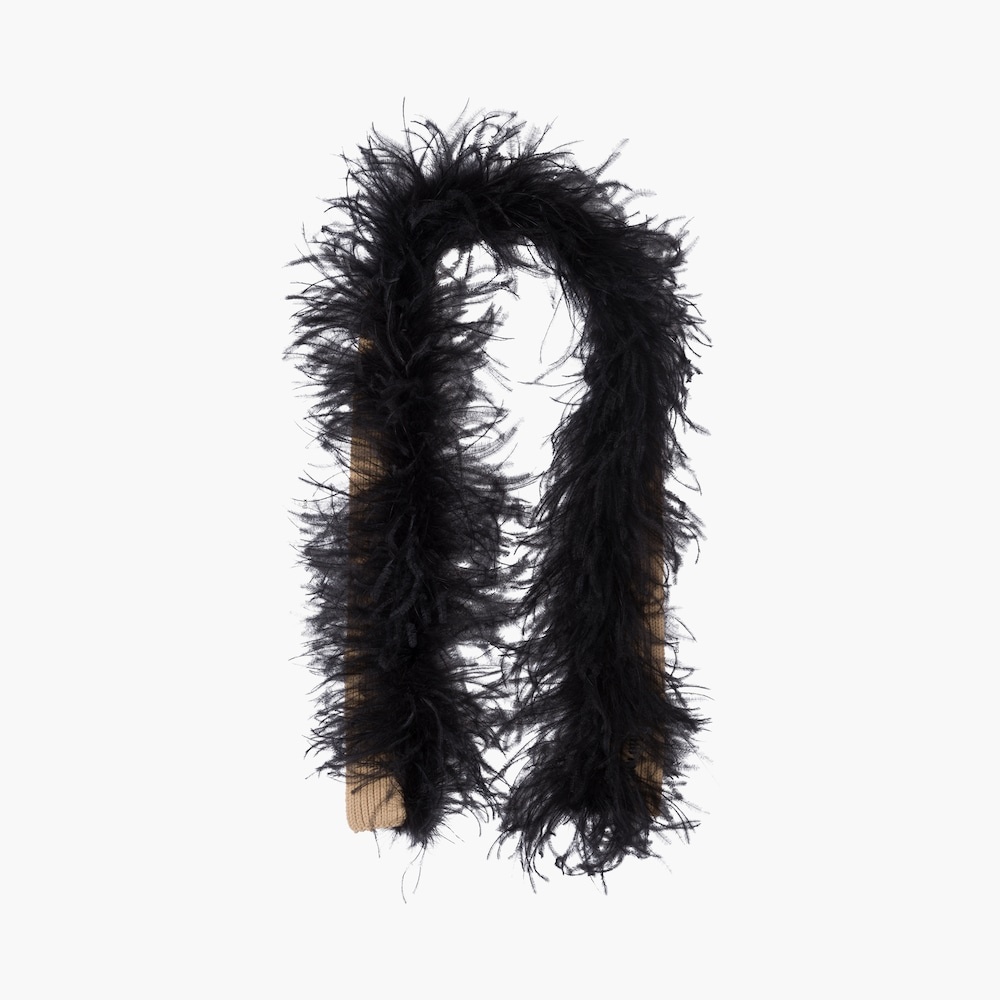 Cashmere scarf with feathers - 1