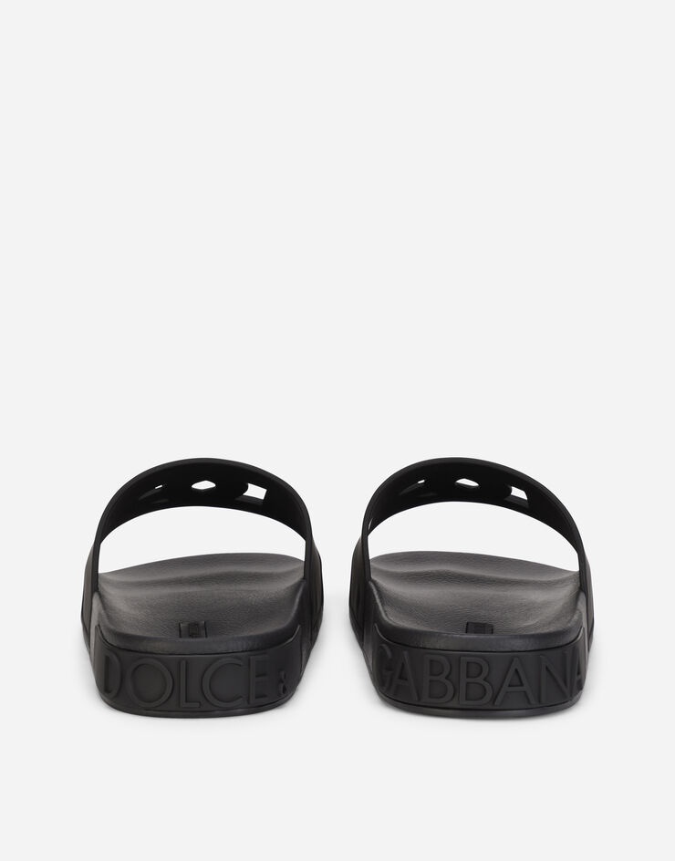 Rubber beachwear sliders with DG Millennials logo - 3