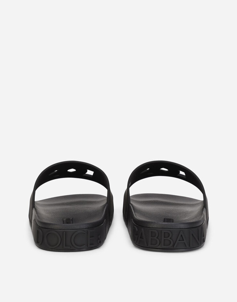 Dolce & Gabbana Rubber beachwear sliders with DG Millennials logo outlook