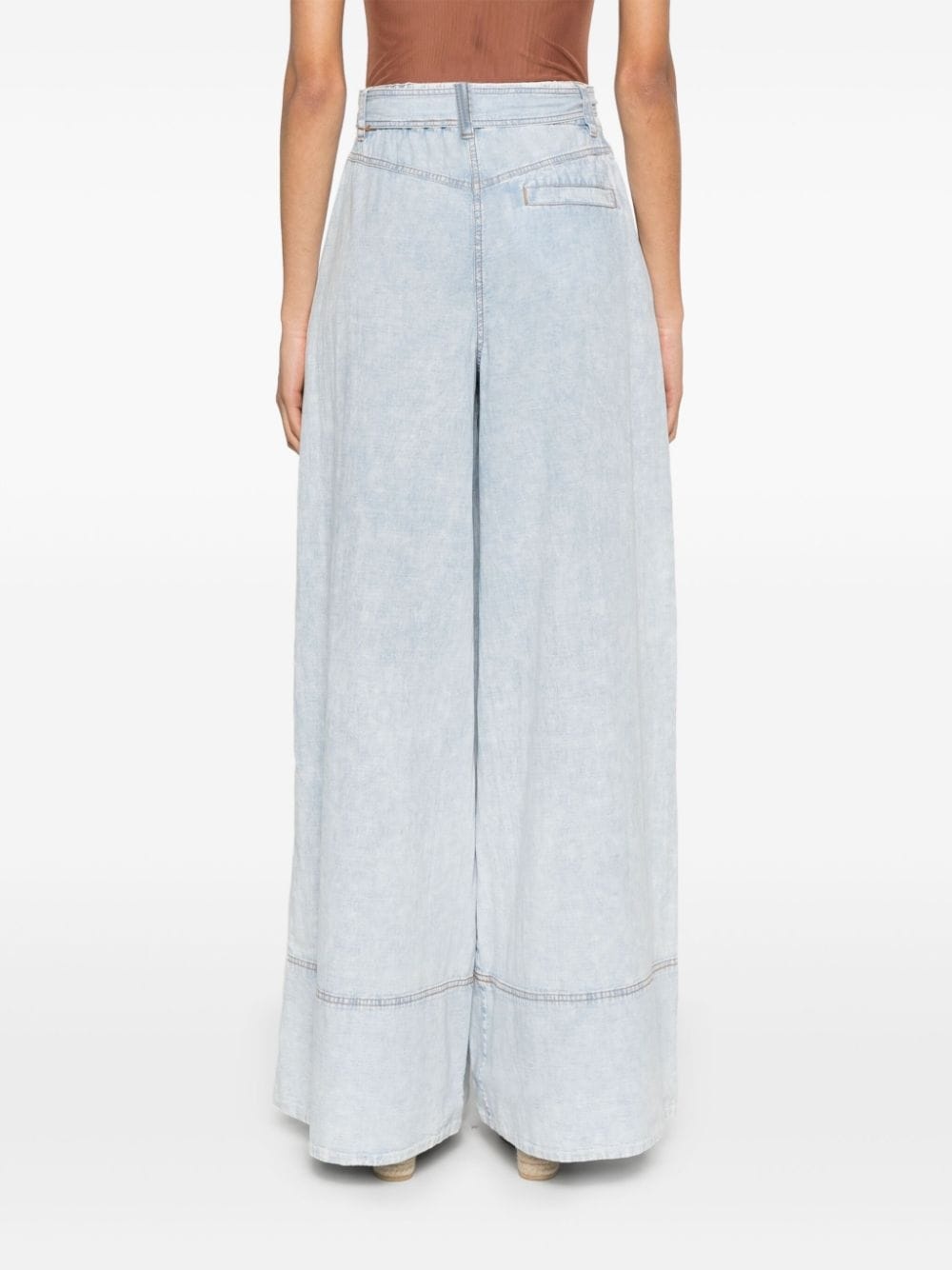 wide-leg cotton jeans - 4