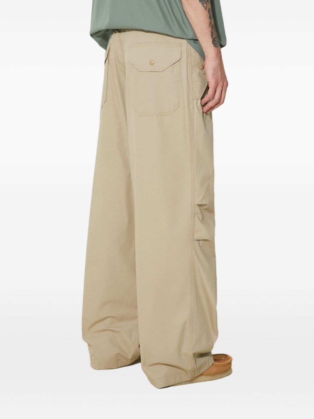 cotton wide-leg trousers - 3