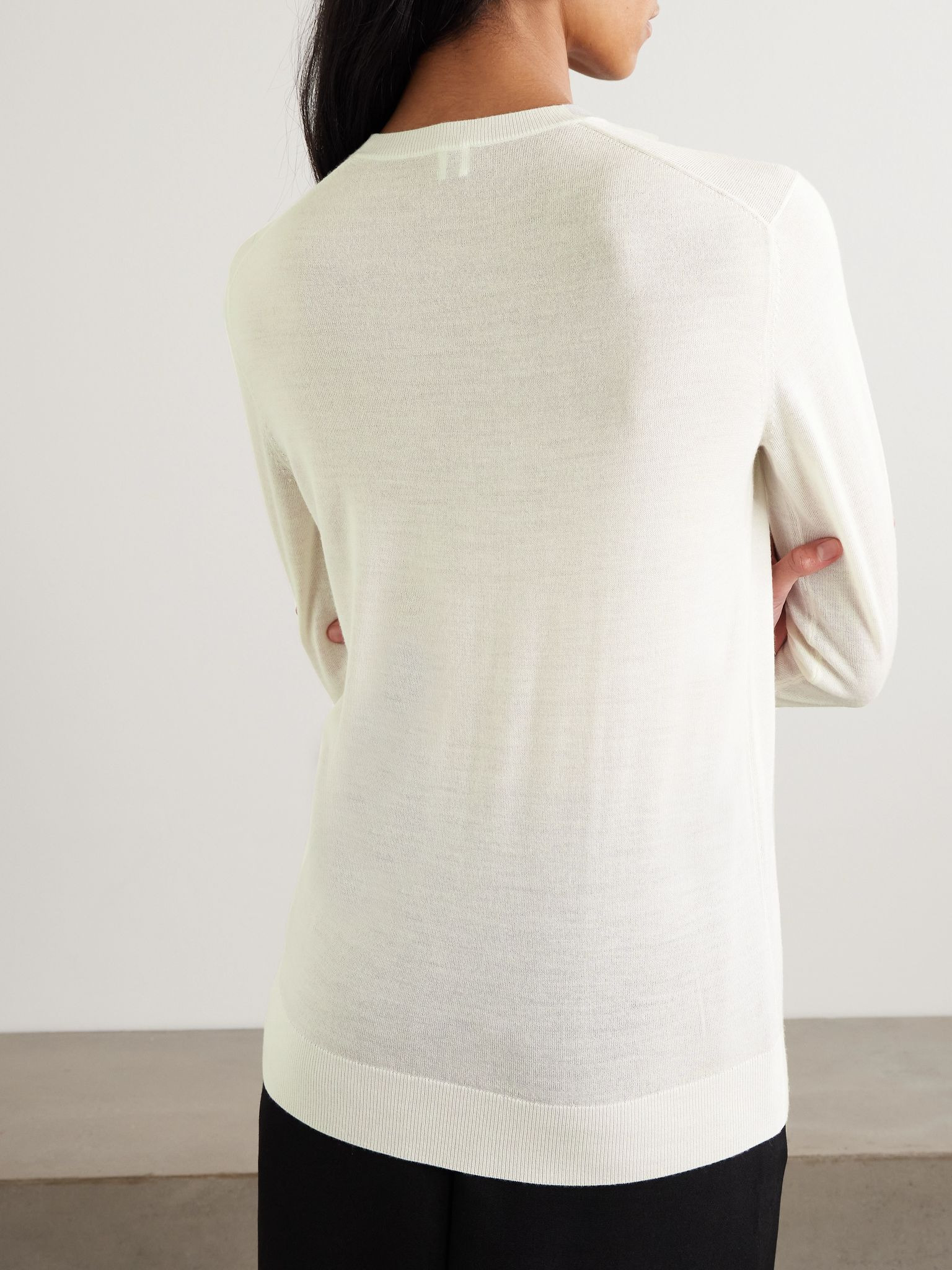 Garderob wool and silk-blend sweater Ecru - 4