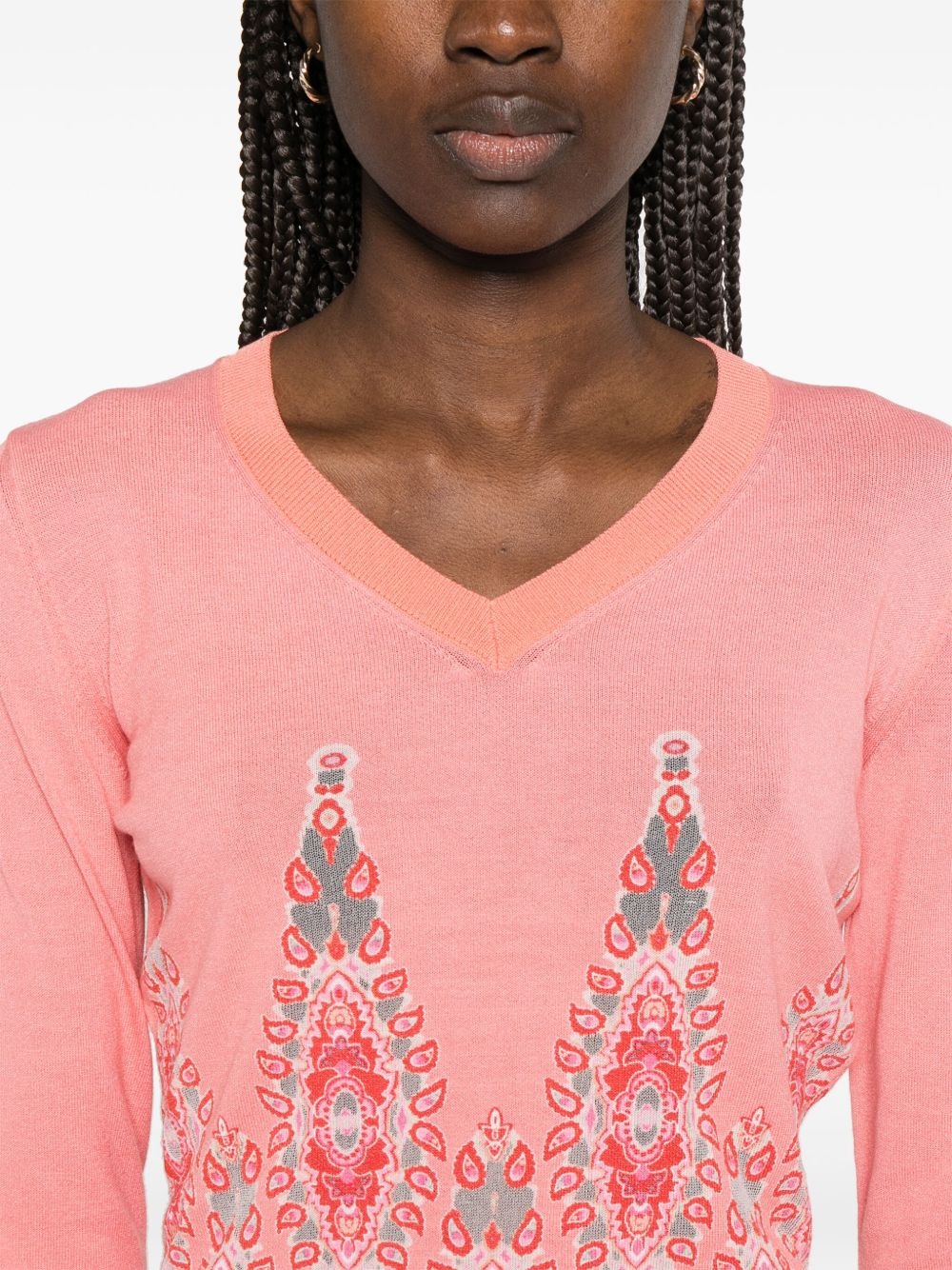 paisley-jacquard sweater - 5