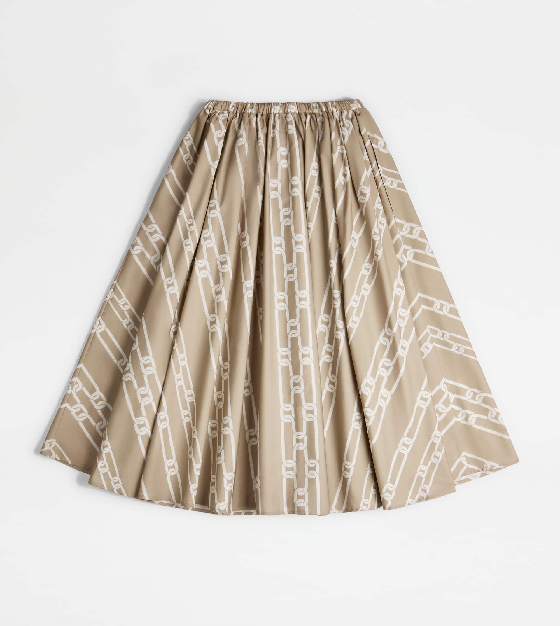 WIDE SKIRT - BEIGE, WHITE - 6