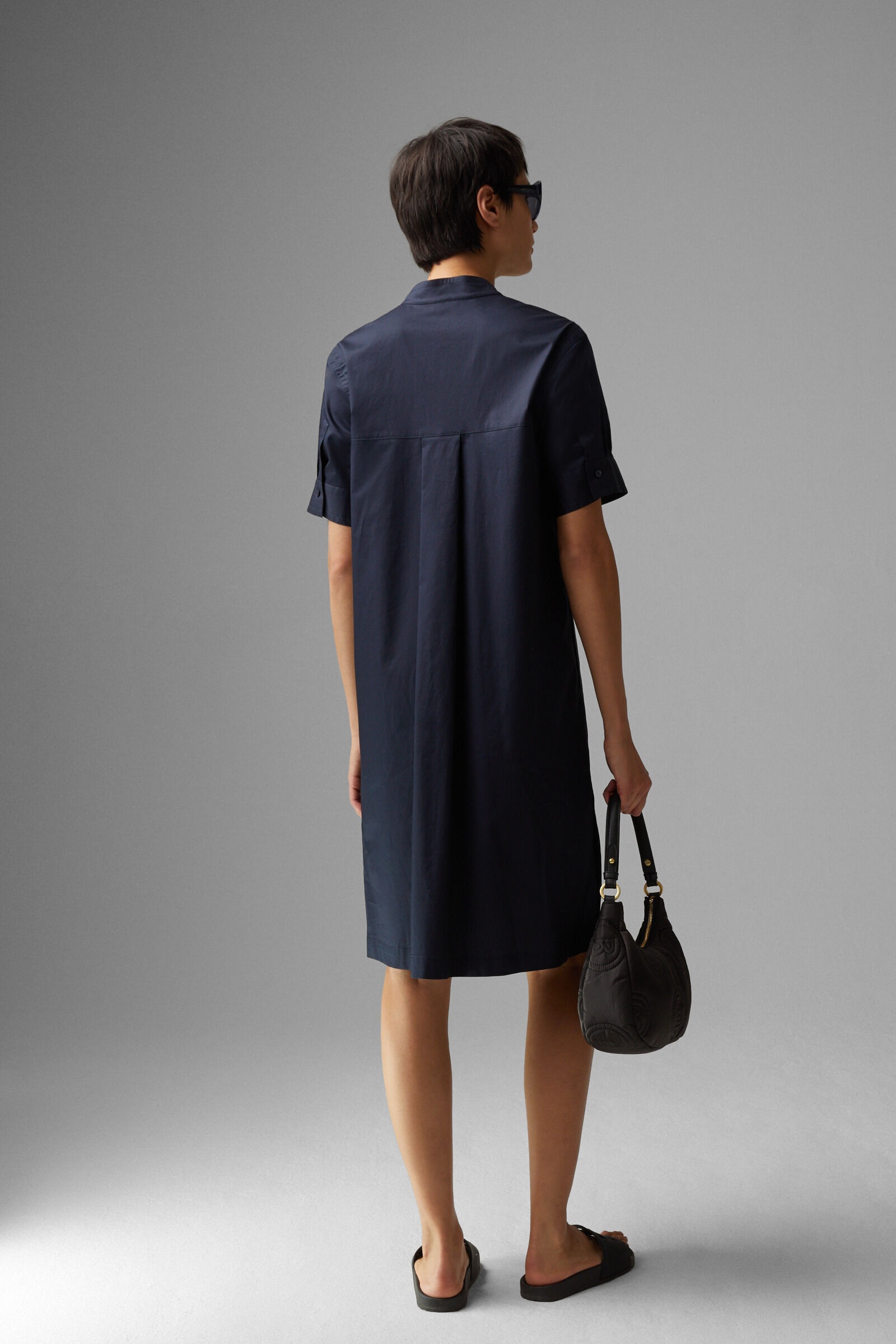 Abigail Shirt blouse dress in Navy blue - 3