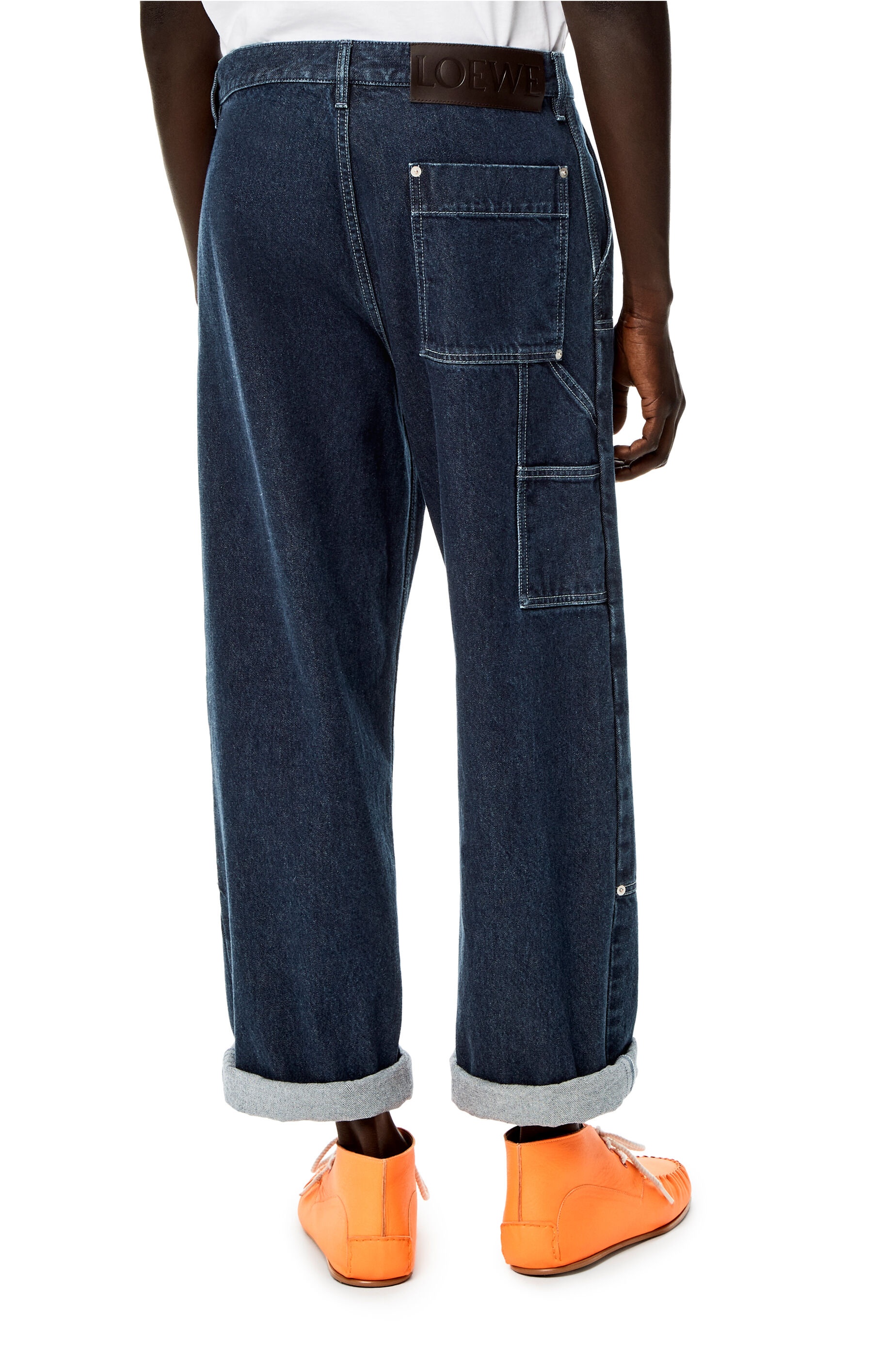 Patched denim trousers in cotton - 4