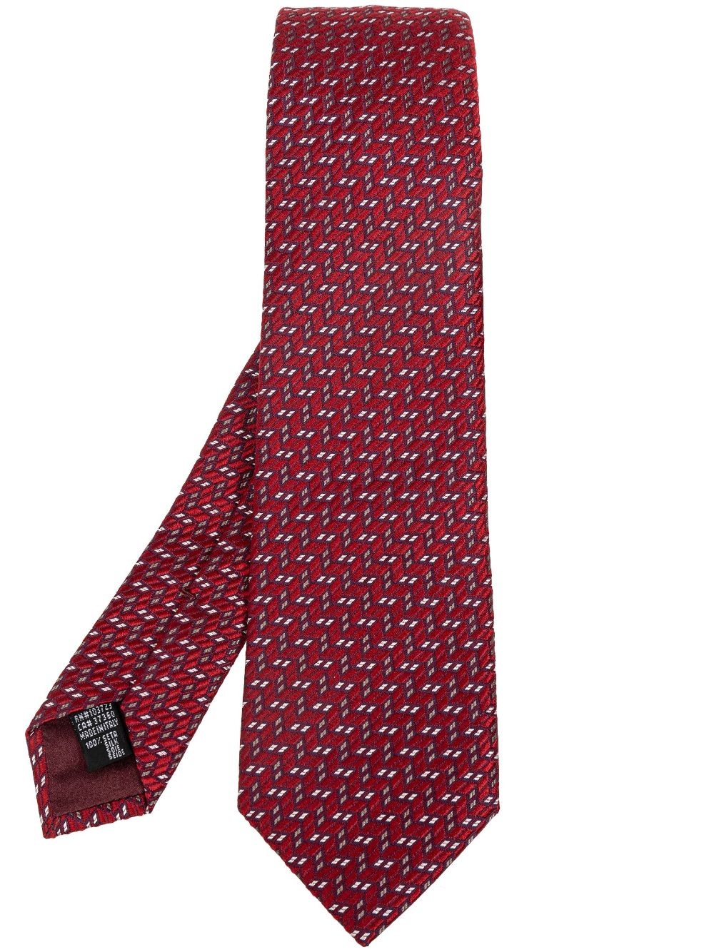 geometric-pattern print tie - 1