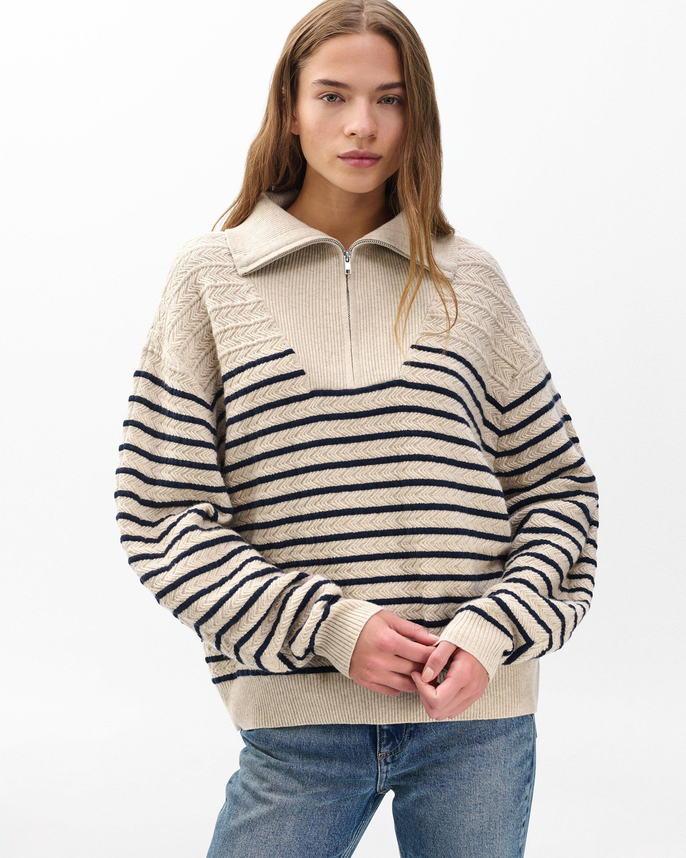 Natalia Cashmere Half-Zip Sweater - 2