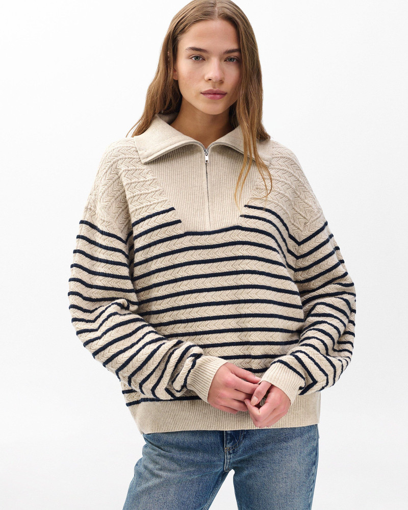 Natalia Cashmere Half-Zip Sweater 2