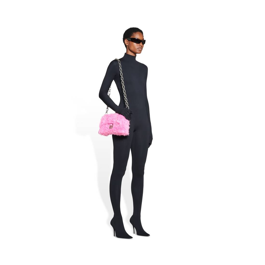 Women's Downtown Xs Shoulder Bag With Chain Fake Fur in Pink - 4
