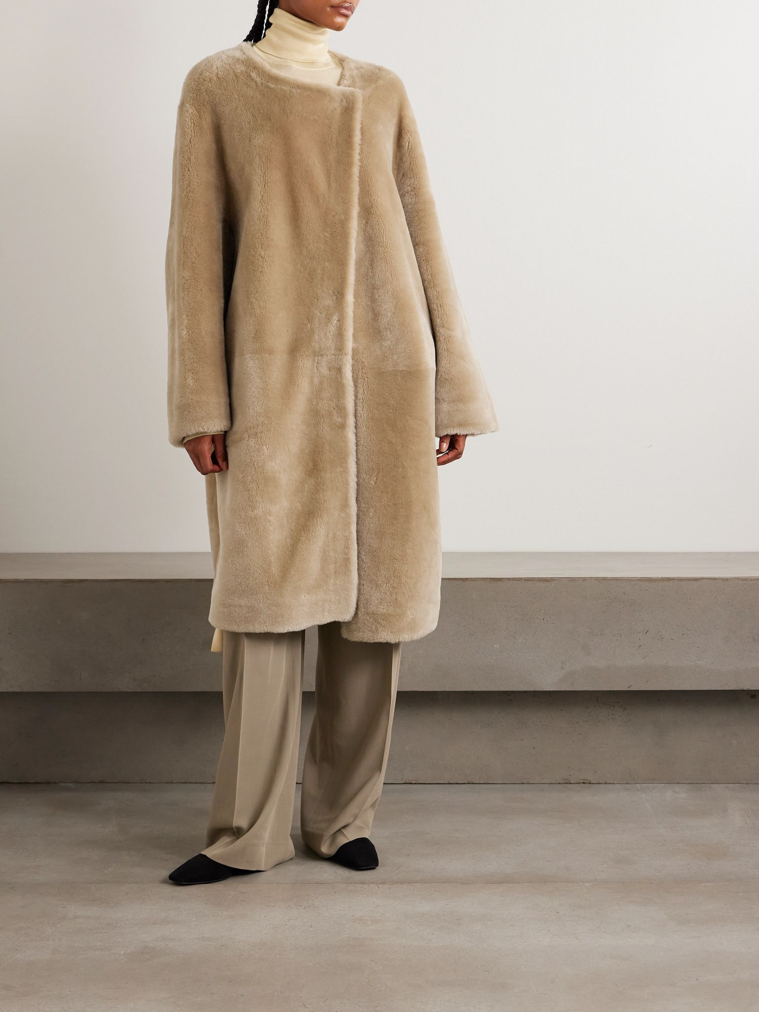 Shearling coat Beige - 3