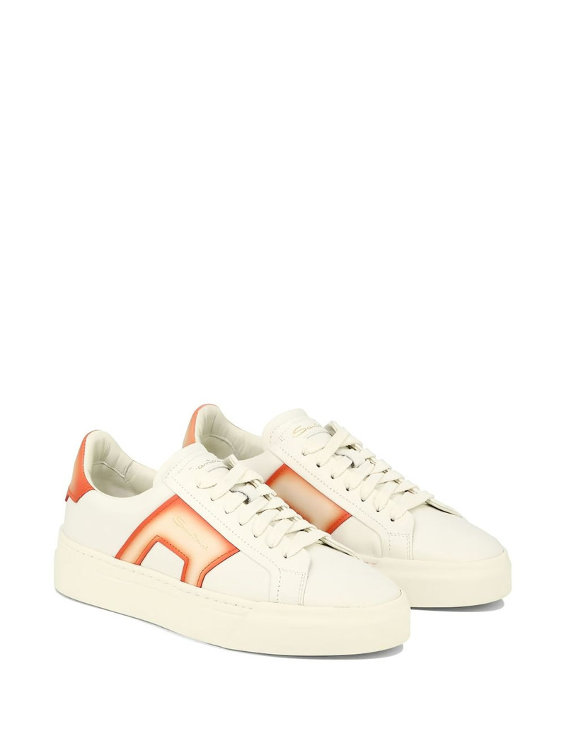 Santoni contrast-panel sneakers outlook