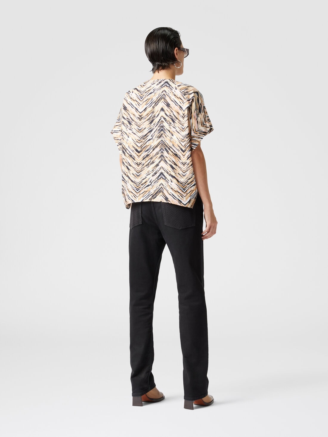 Animal print zig zag cotton poplin blouse - 3