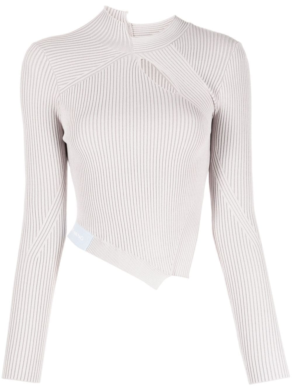 asymmetric ribbed-knit top - 1