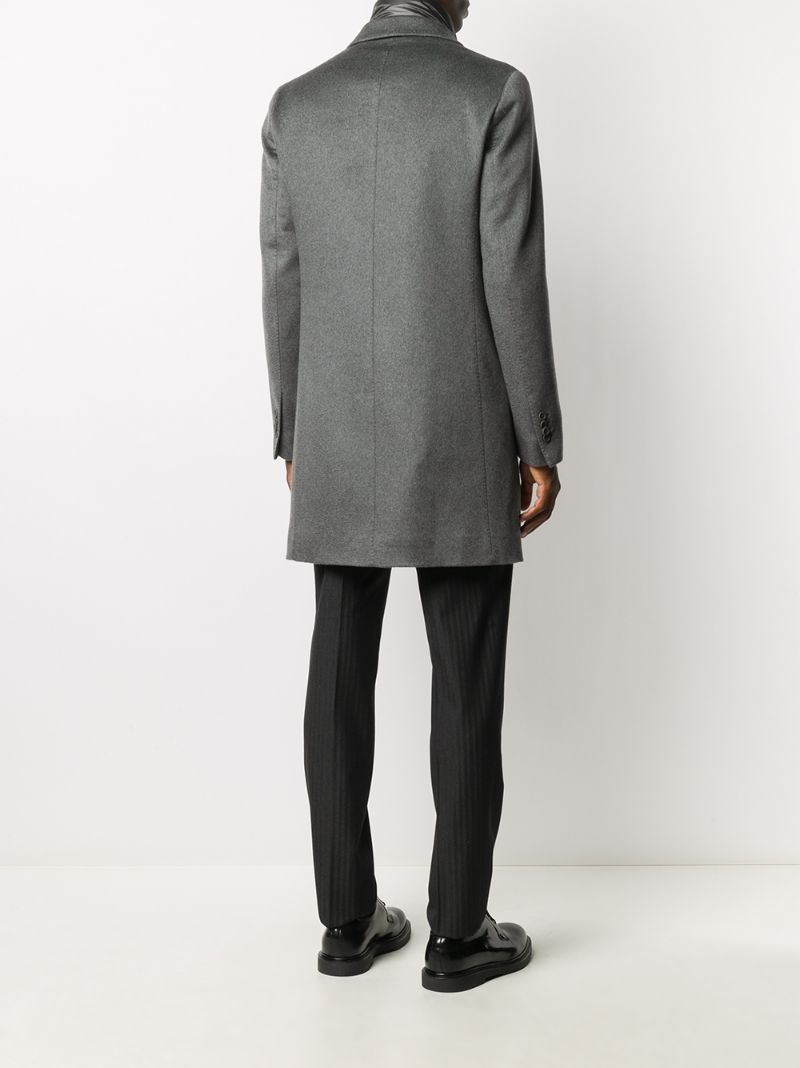 single-breasted layered coat - 4