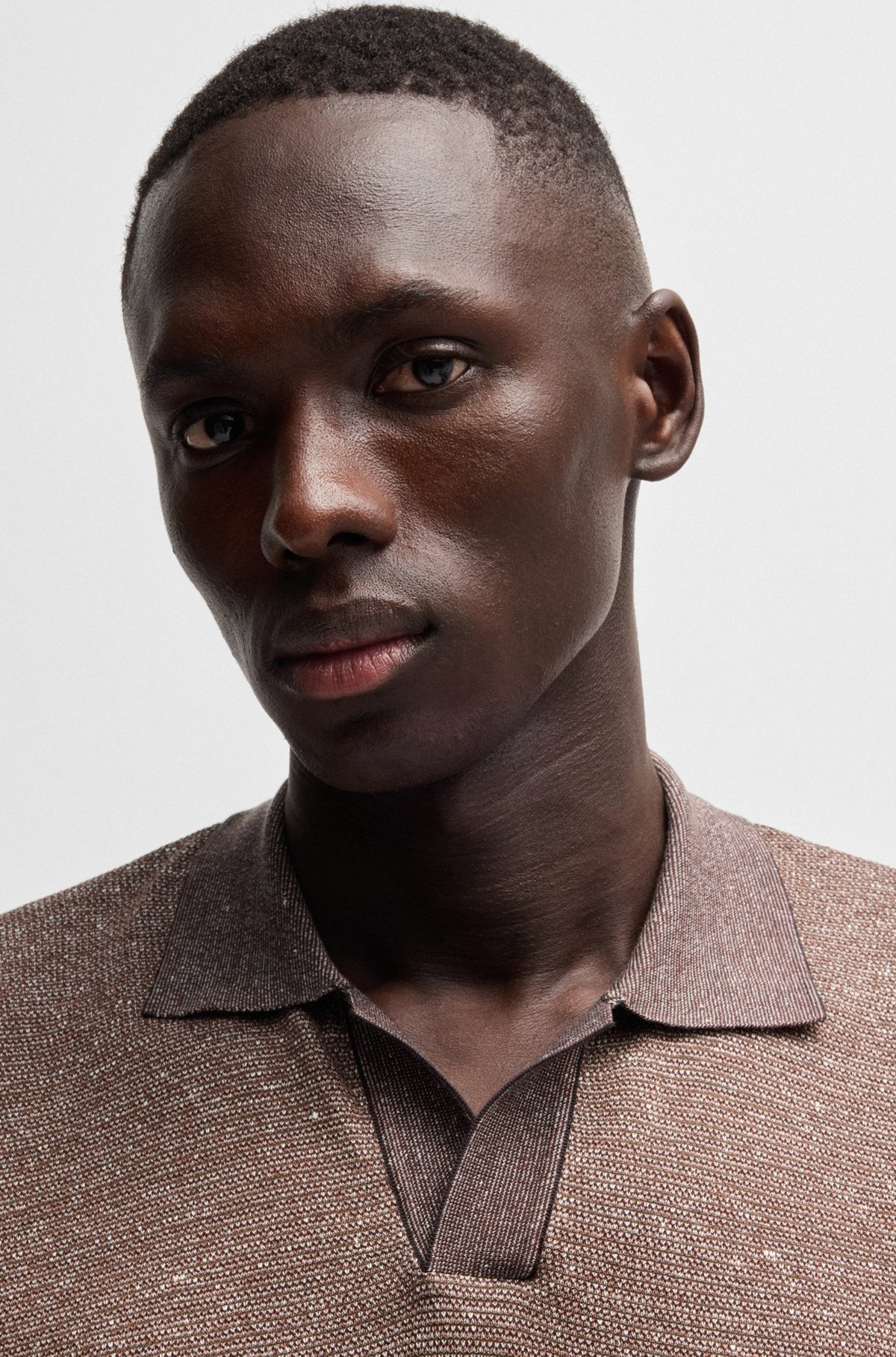 JOHNNY-COLLAR POLO SHIRT IN COTTON, LINEN AND SILK - 3