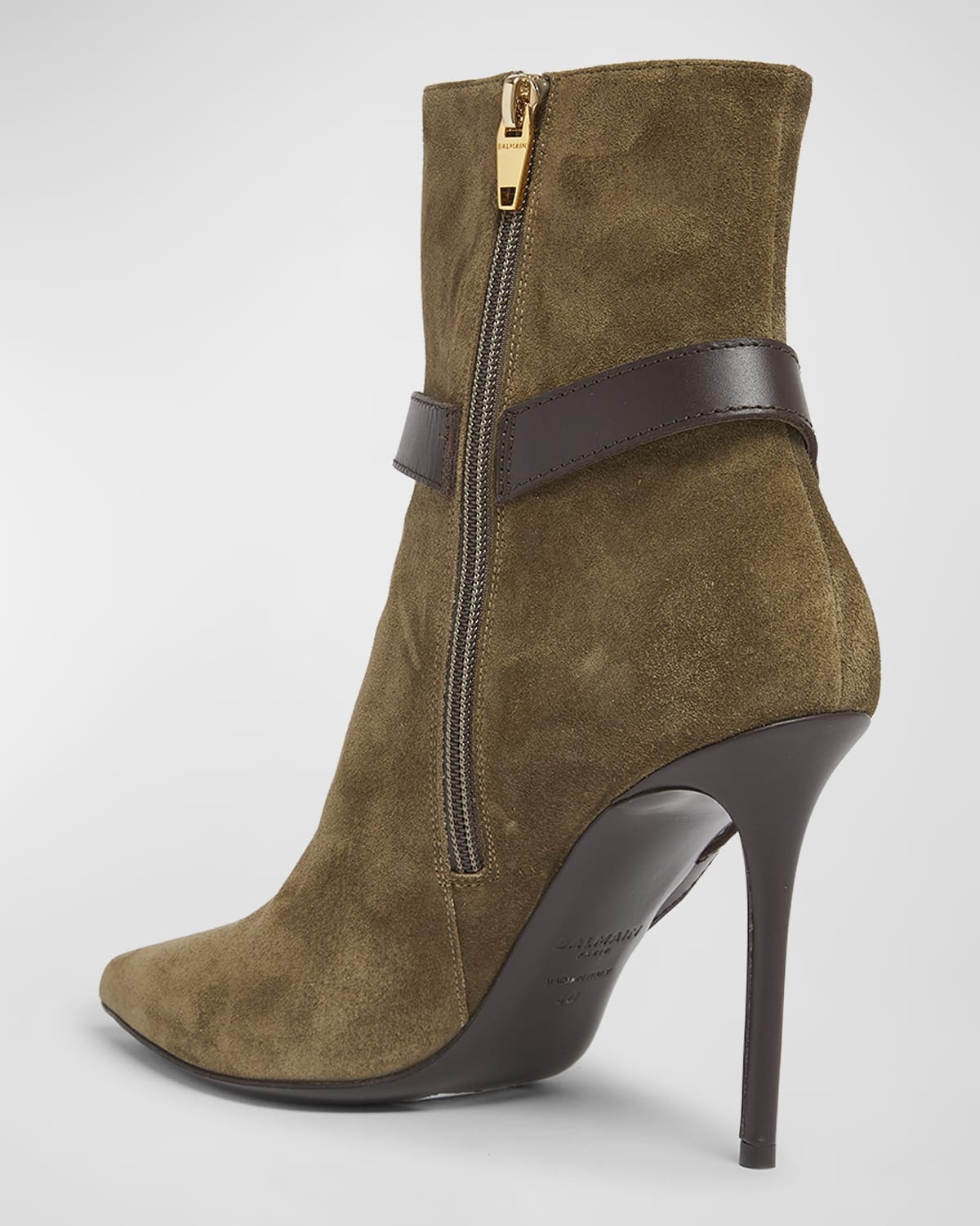 Eva Suede Harness Stiletto Booties - 4