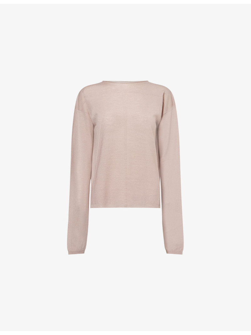 Round-Neck Long-Sleeve Virgin-Wool Jumper 1