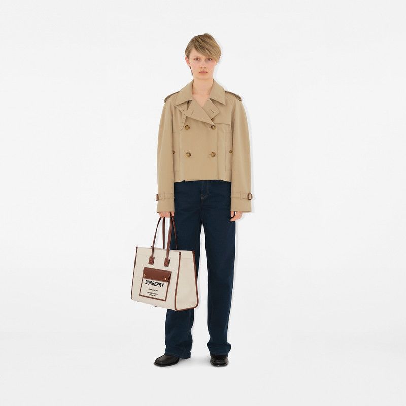 Medium Two-tone Canvas and Leather Freya Tote 2