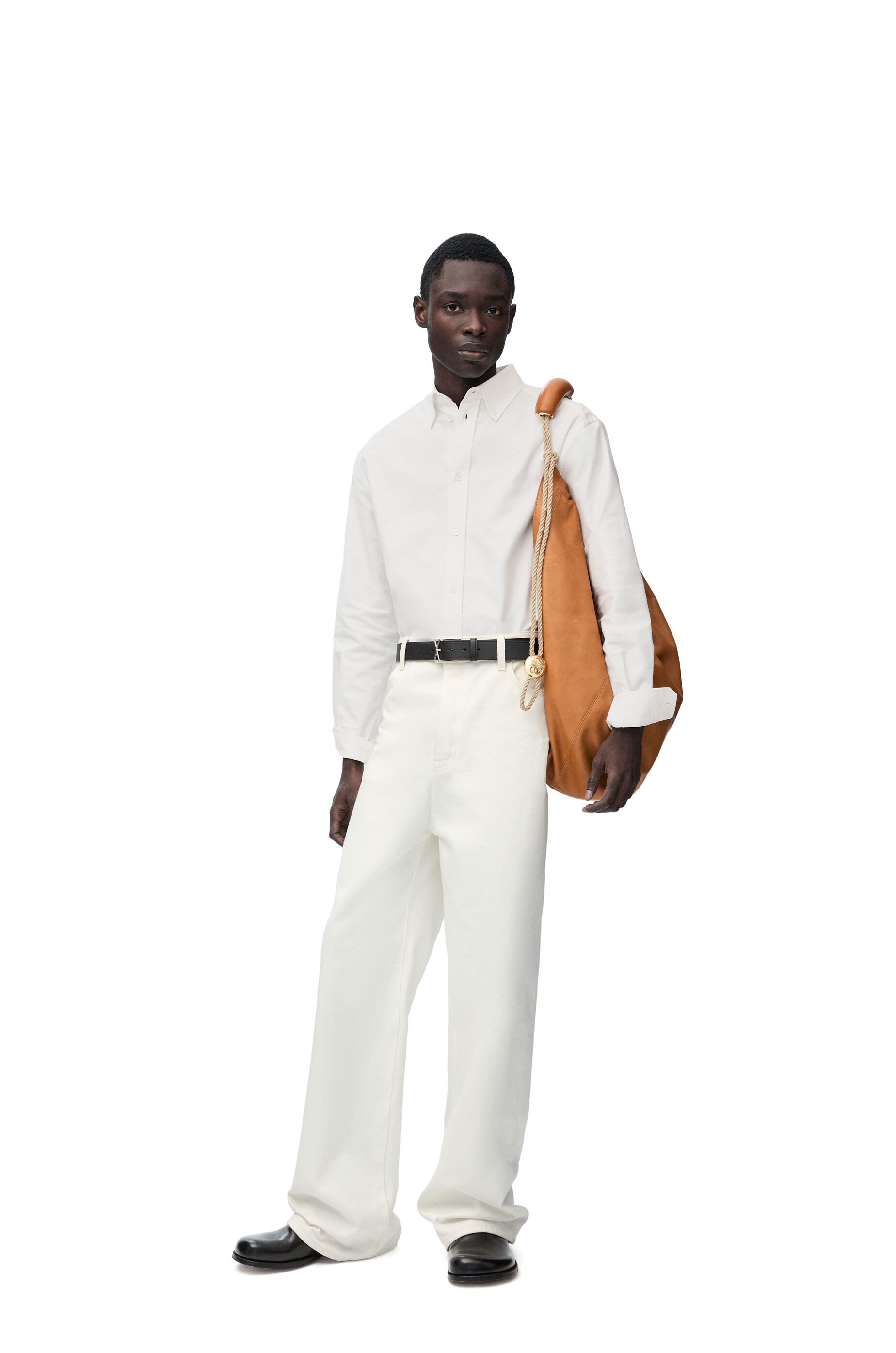 Tシャツ・カットソー LOEWE FW24 Printed crepe shirt (S540Y05XAD WHIMUL) Cropped T-shirt in cotton Blue - LOEWE