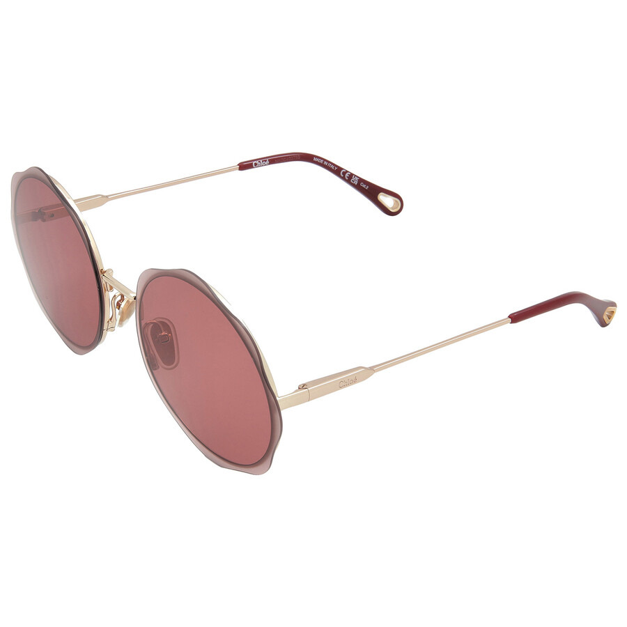 Chloe Burgundy Round Ladies Sunglasses CH0202S 003 61 - 4