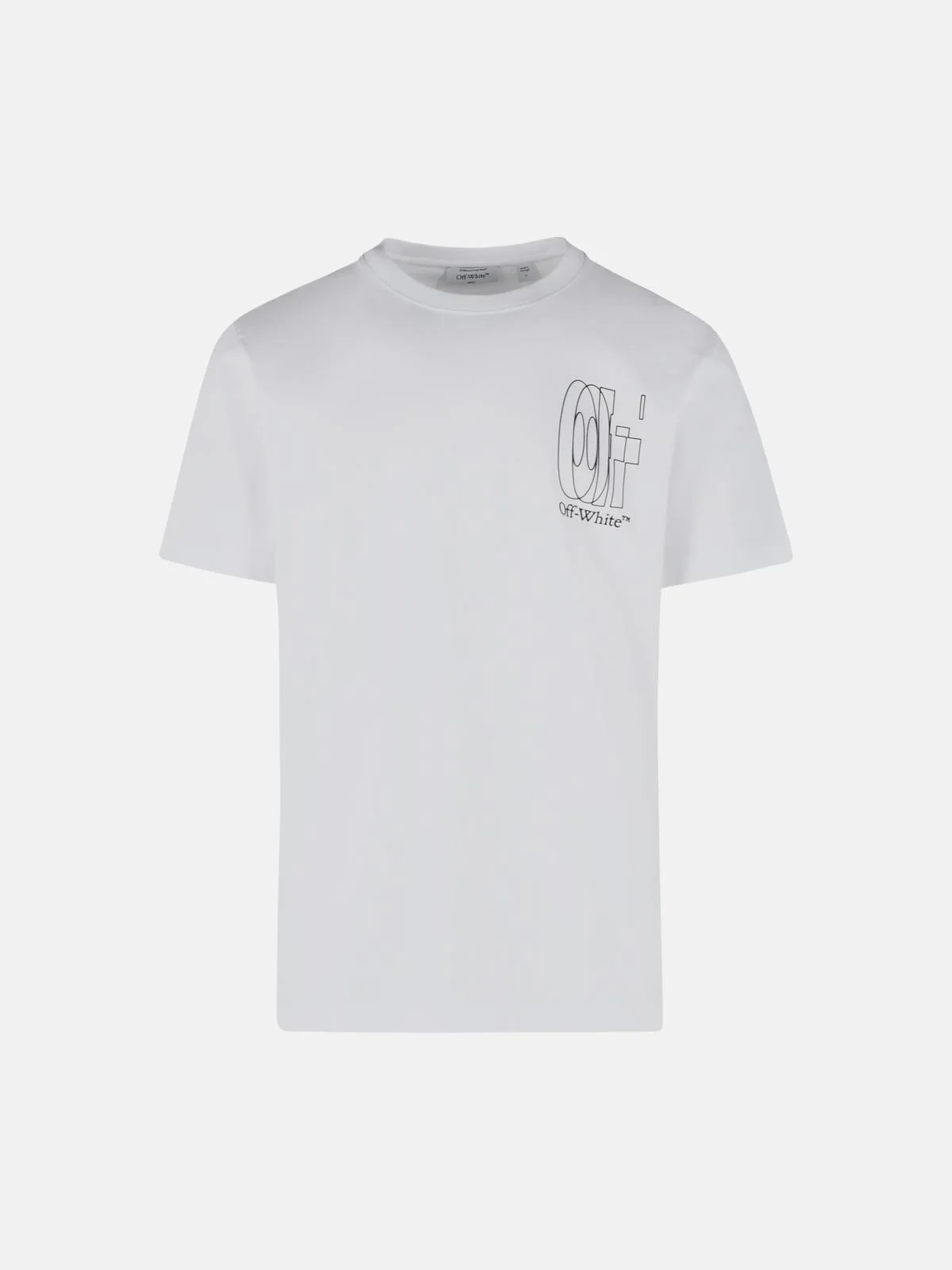 'BIG DOUBLE ARROW' WHITE COTTON T-SHIRT - 1