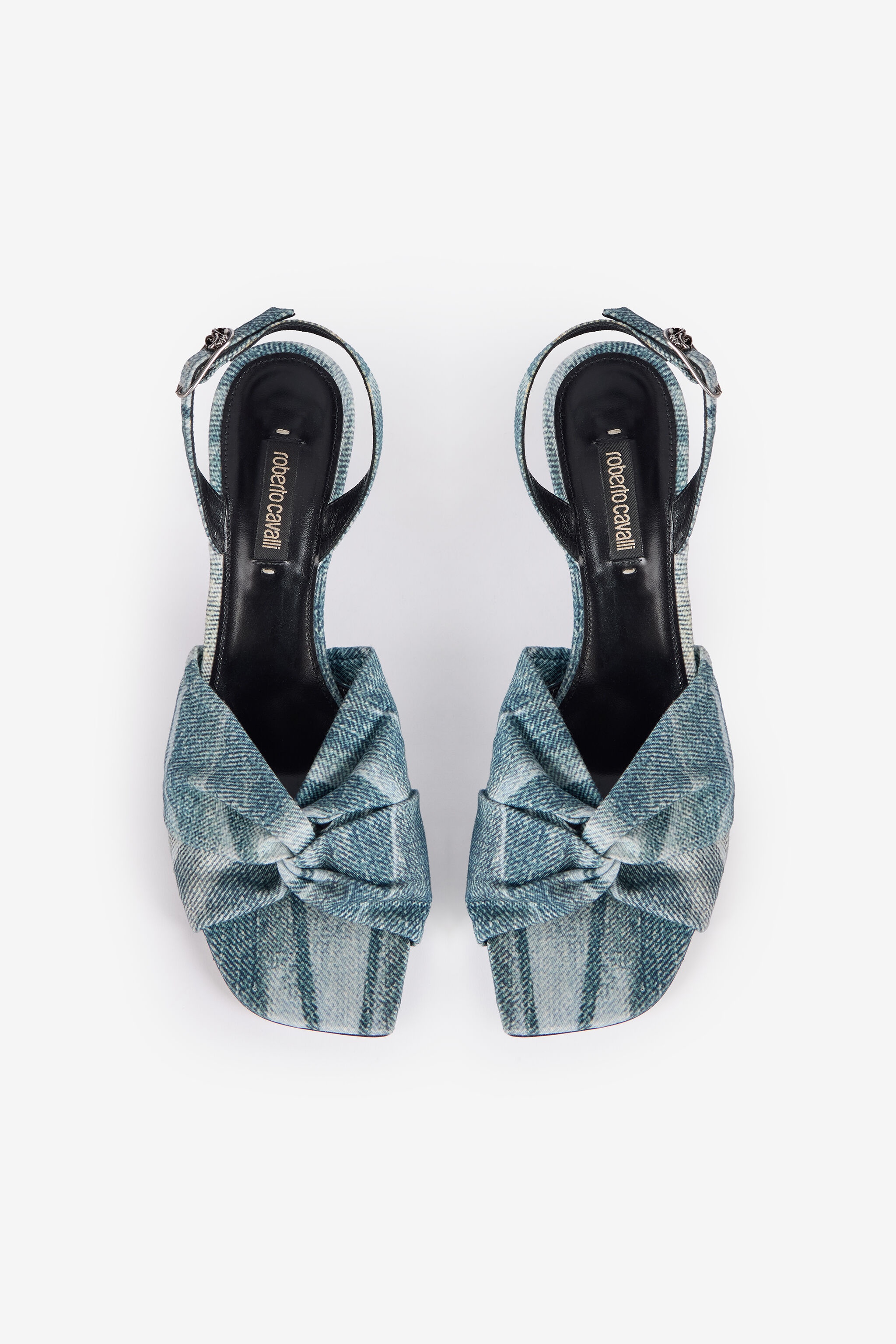 Denim-Effect Slingback Sandals - 5