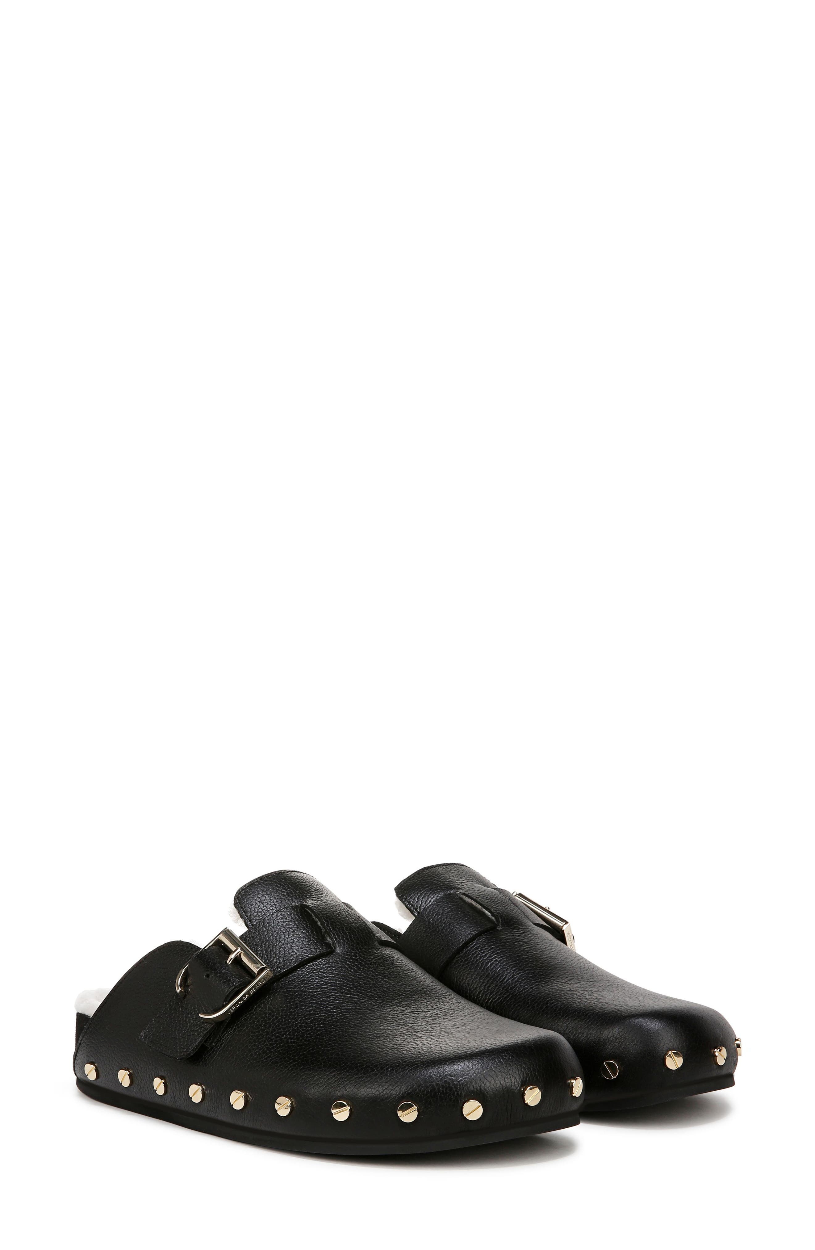 Veronica Beard Fern 2 Genuine Shearling Clog in Black at Nordstrom - 9