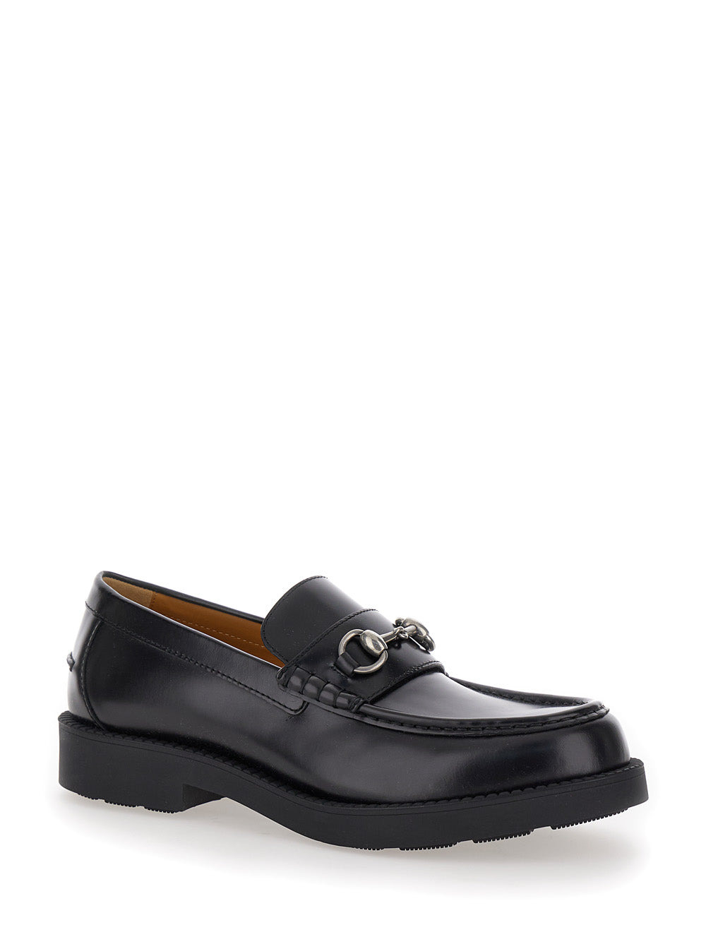 Gucci Men Black Chunky Loafers With Horsebit Detail In Leather Man - 2