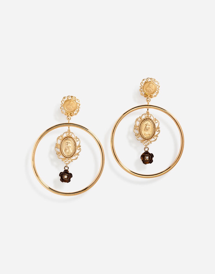 Drop earrings with decorative details - 1