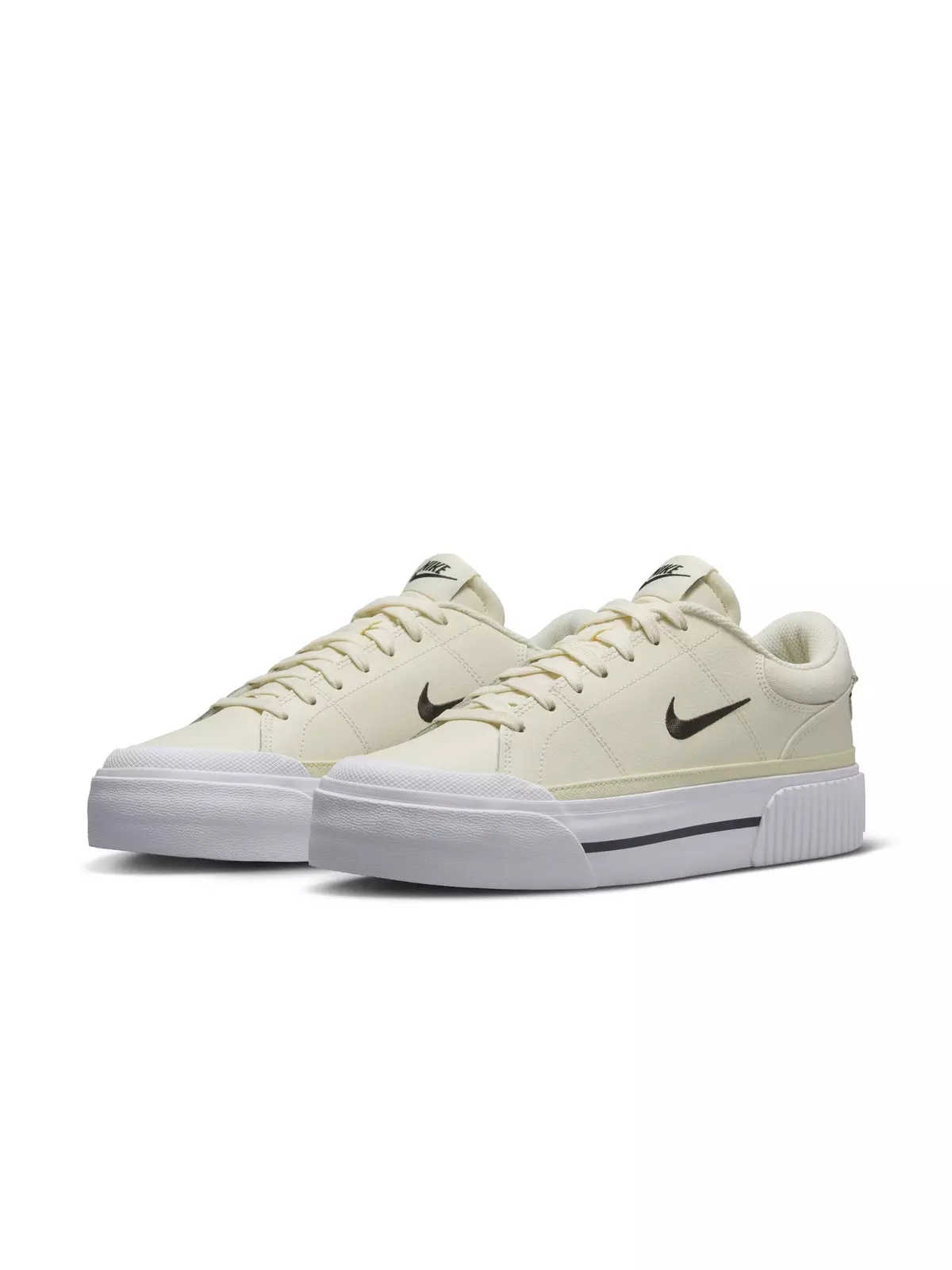 Court Legacy Lift "Pale Ivory/Muslin/White/Black" Women's Shoe - 5