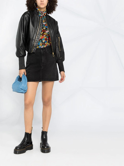 VERSACE JEANS COUTURE balloon-sleeved leather jacket outlook