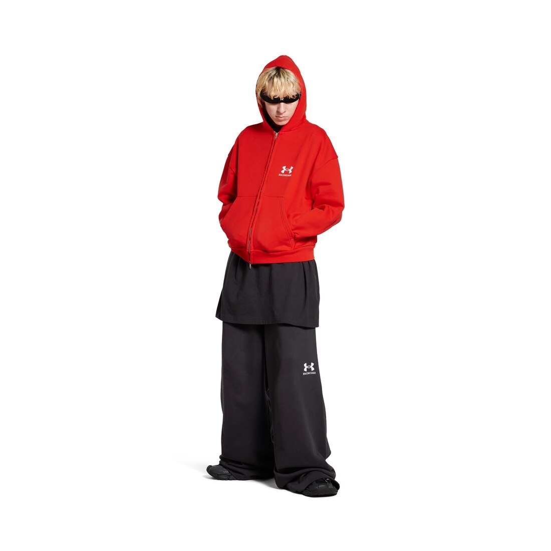 Women's Under Armour® Zip-up Hoodie Regular Fit in Red/white - 2