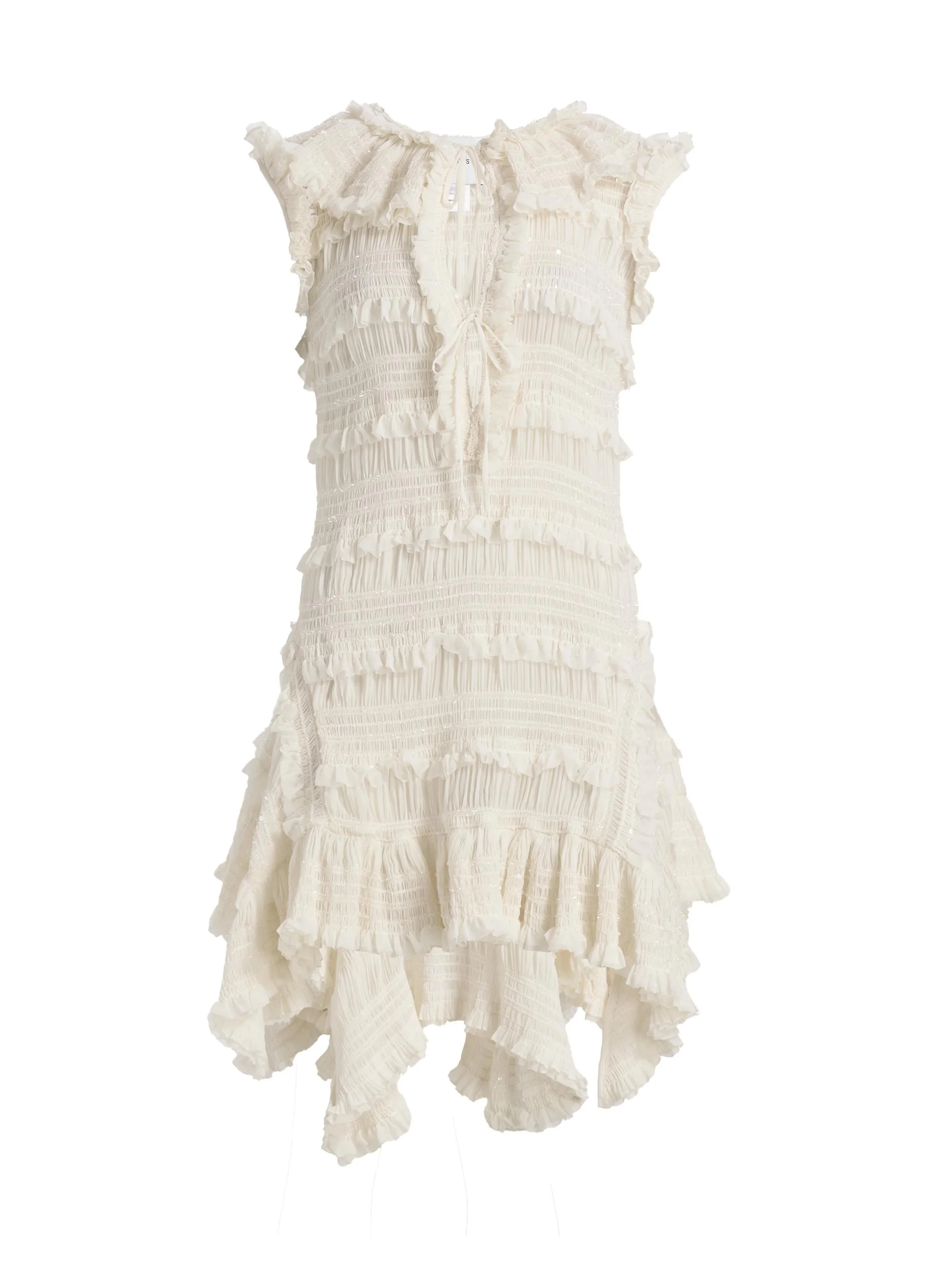 Women's Nora Ruffled Shift Minidress - Cream - 1