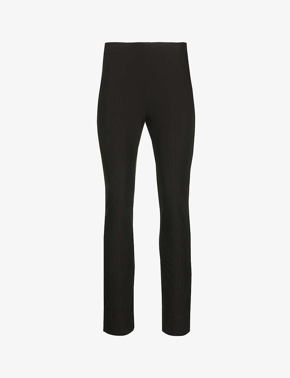 Cropped straight-leg mid-rise stretch-woven trousers - 1