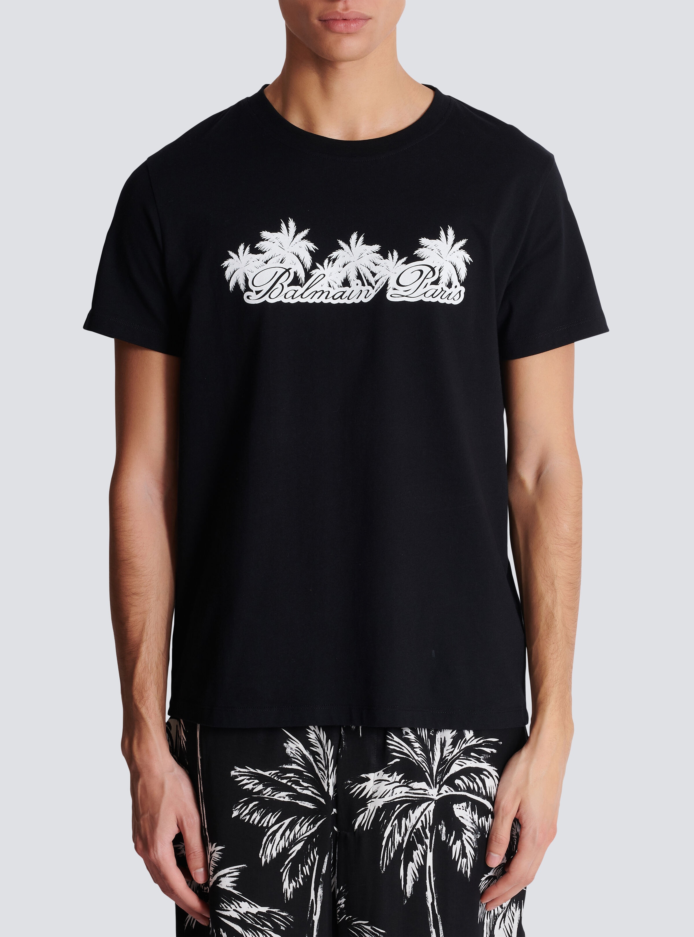 T-shirt with palm tree Balmain Signature print - 5