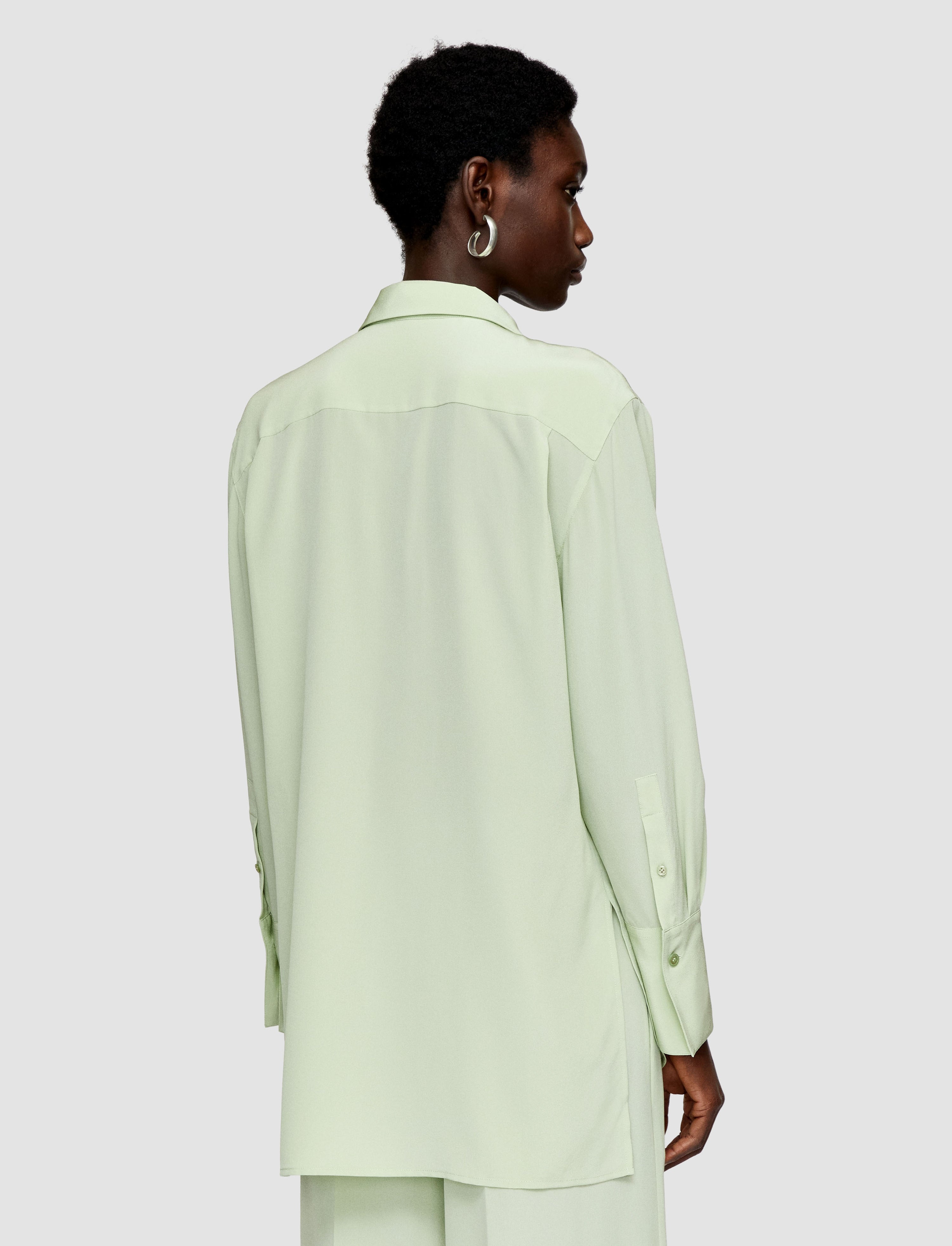 Bold Crepe de Soie Silk Blouse - 4