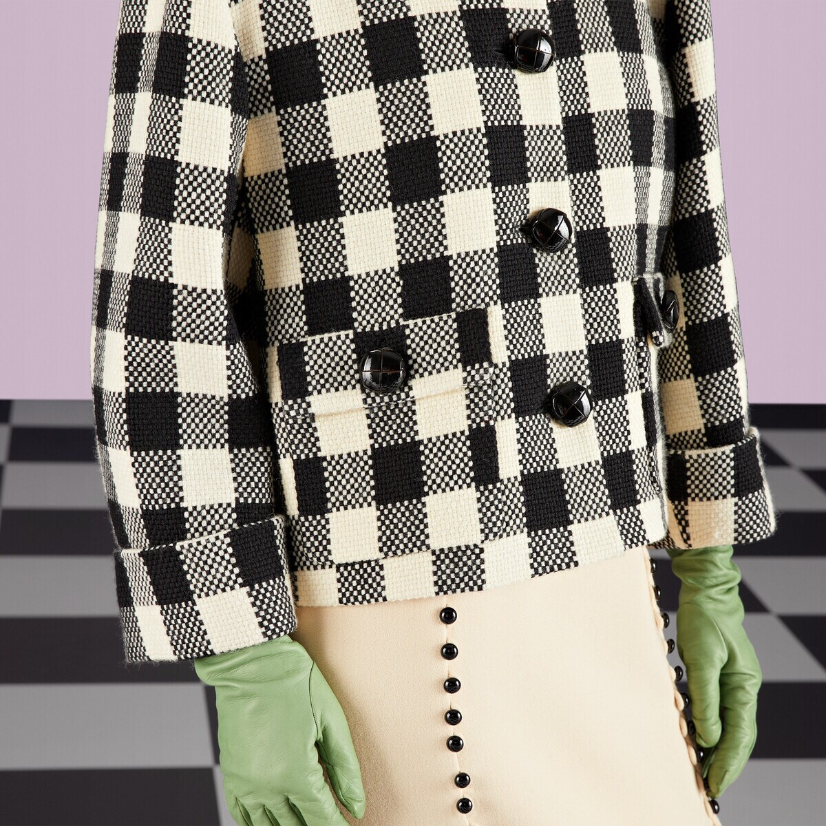 Gingham wool jacket - 3