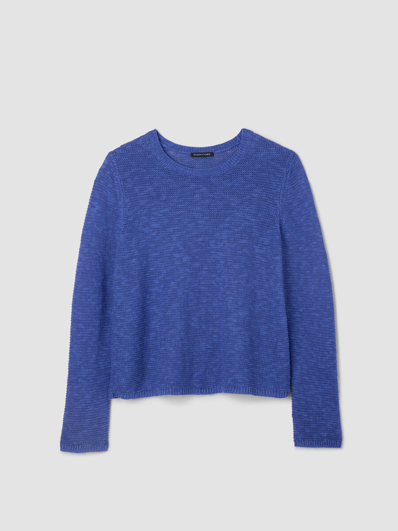 Organic Linen Cotton Slub Crew Neck Top 1
