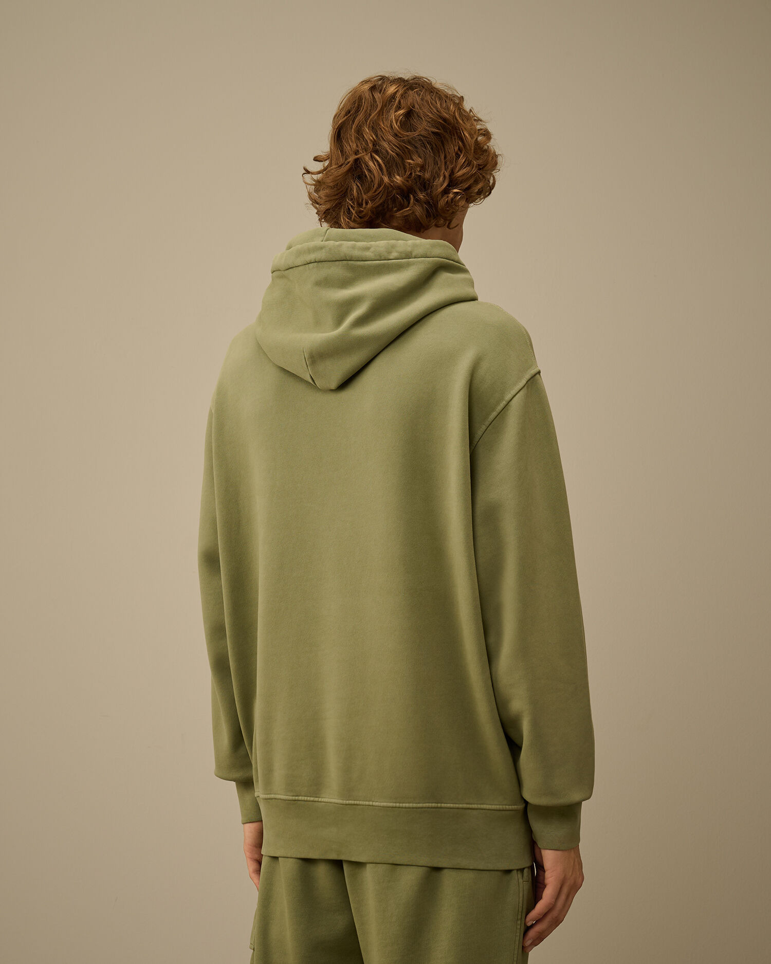 Brushed and Emerized Diagonal Fleece Hooded Logo Sweatshirt - 4