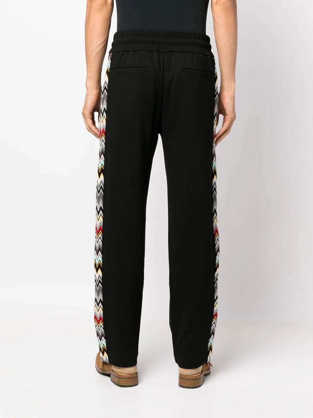 side zig-zag detail trousers - 4