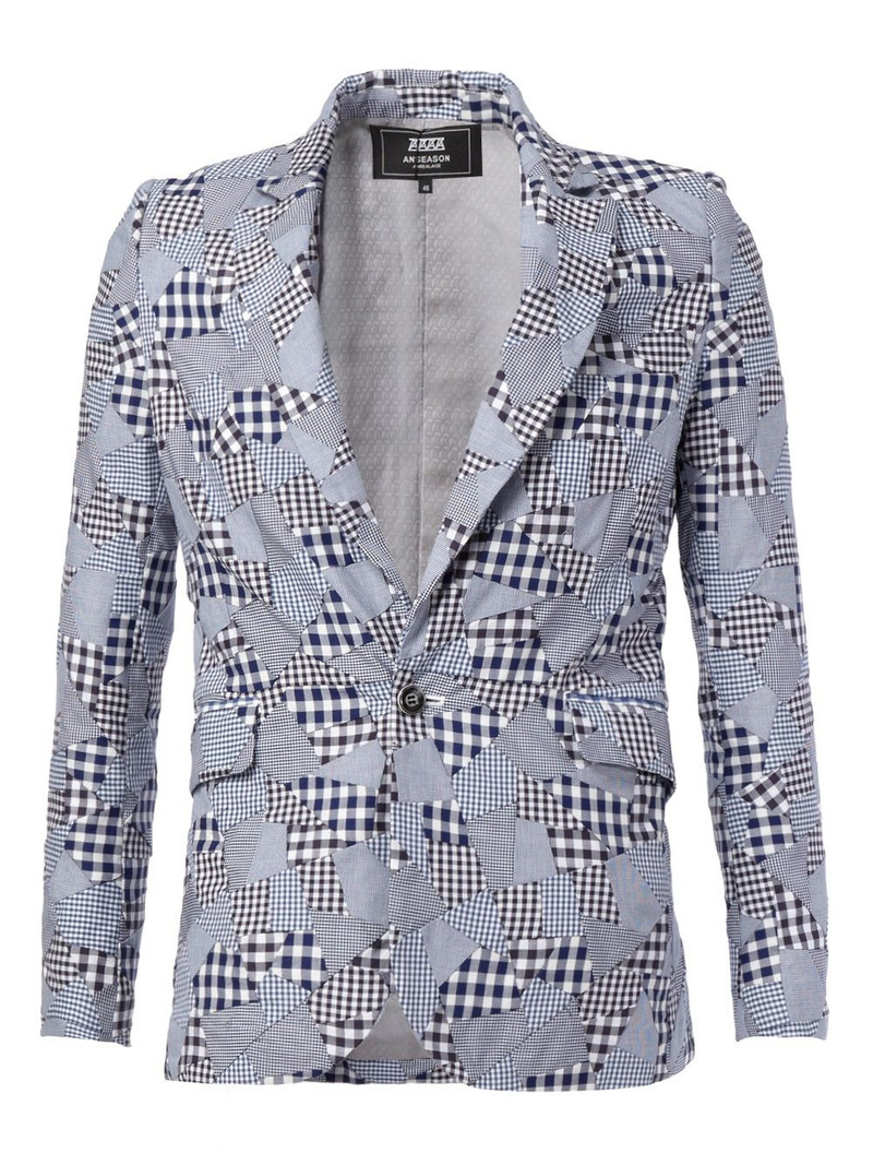 Gingham patch blazer 1