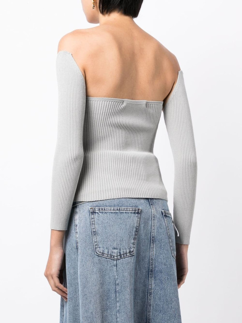ribbed-knit bustier-style top 4
