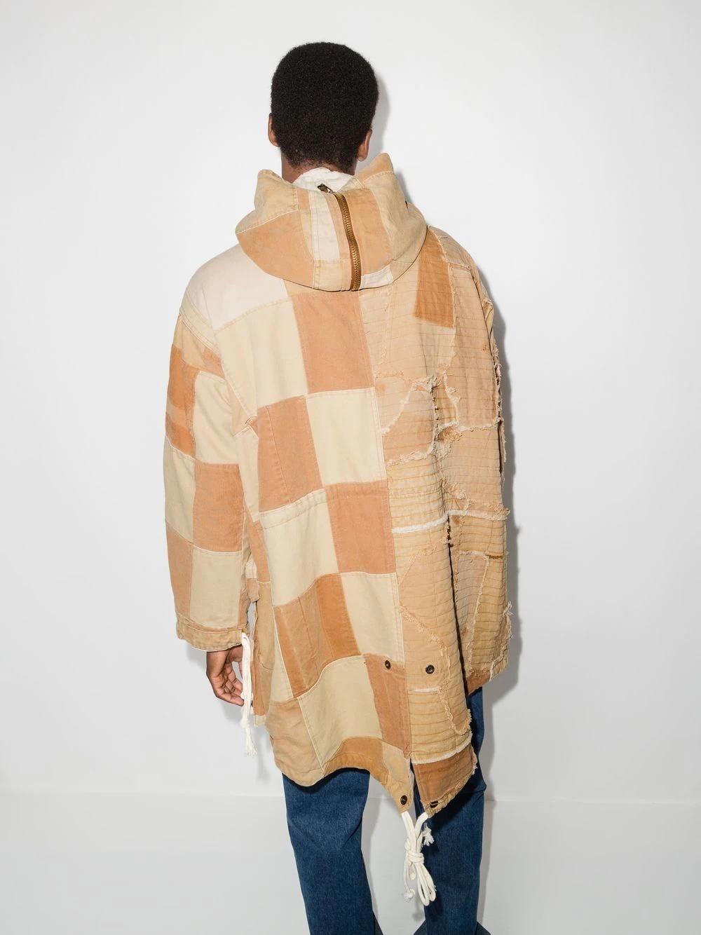 patchwork hooded cotton parka - 3