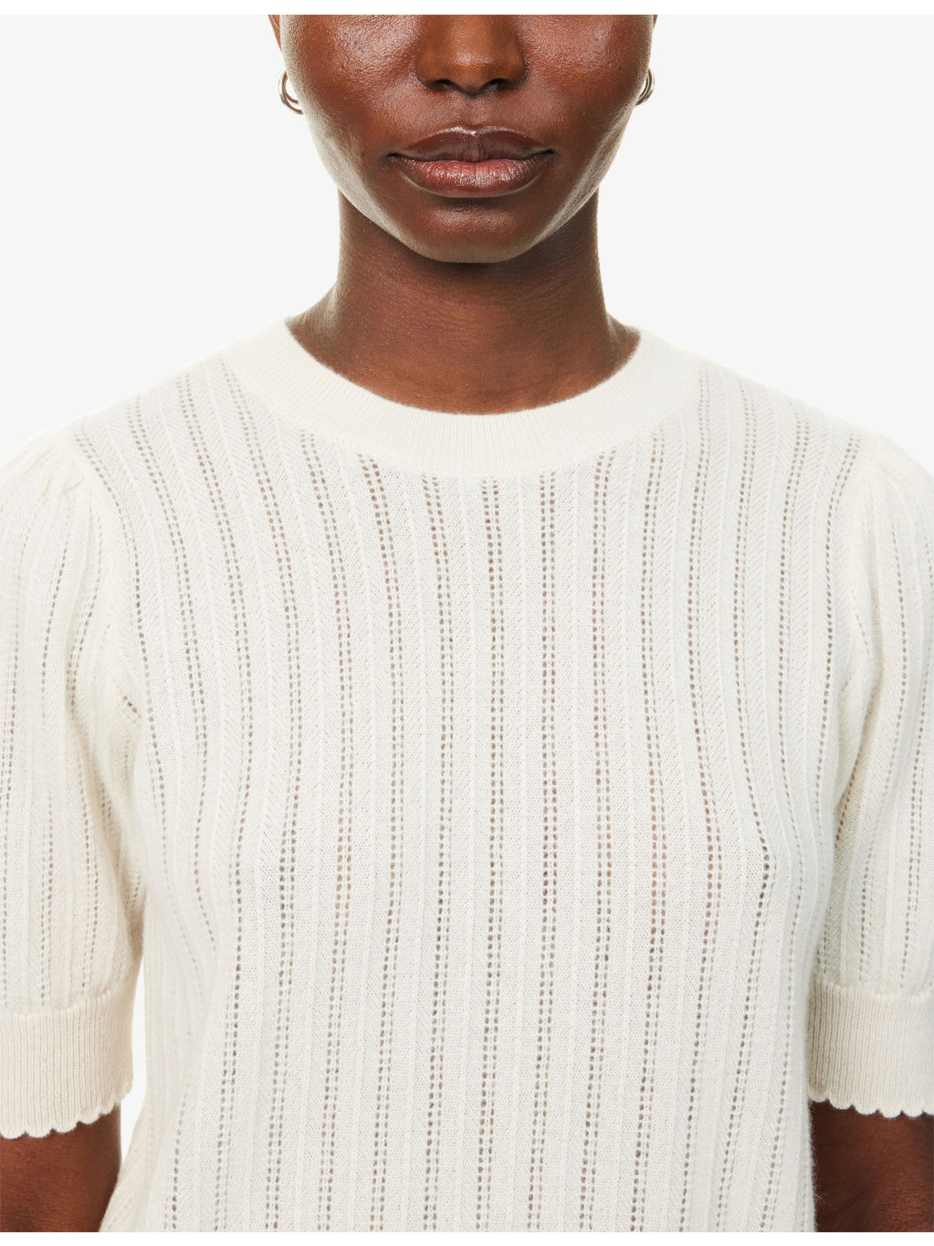 The Ladder Pointelle Cashmere Knitted Jumper - 5