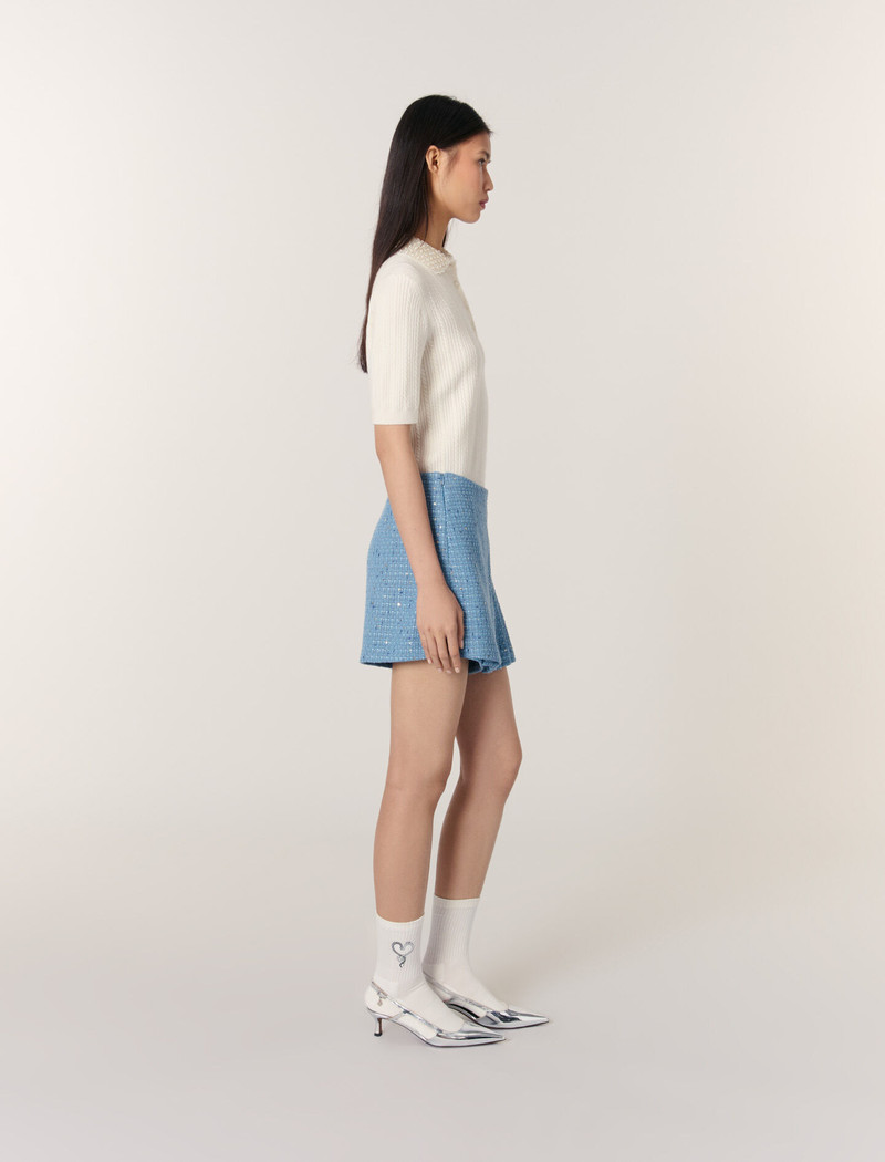 Pleated tweed skort 3
