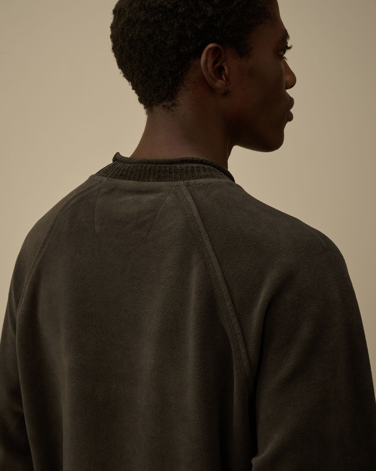 Brushed Emerized Diagonal Fleece Mockneck Sweatshirt - 6
