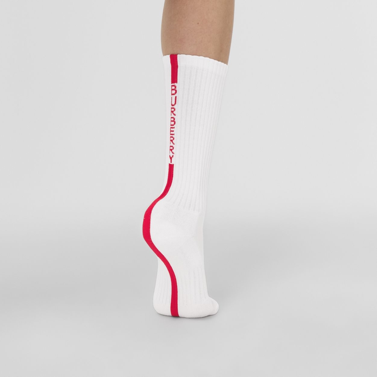 Logo Stripe Intarsia Stretch Cotton Socks - 3