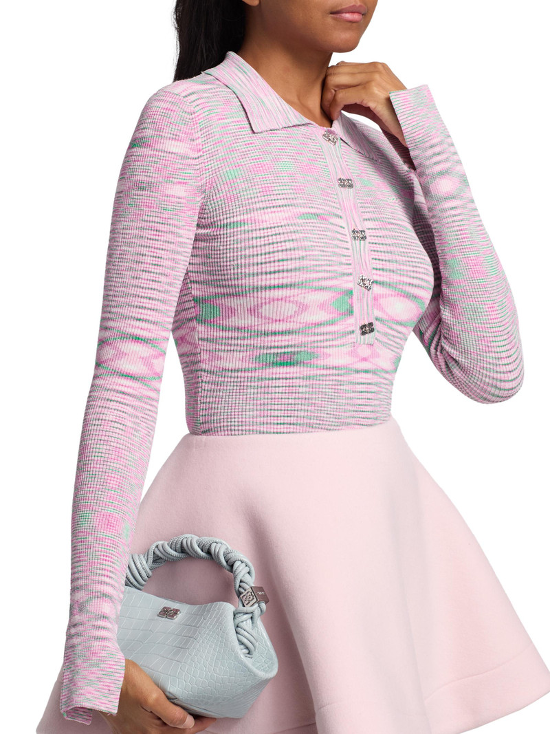 Women's Space-Dye Fitted Sweater - Chalk Pink 6
