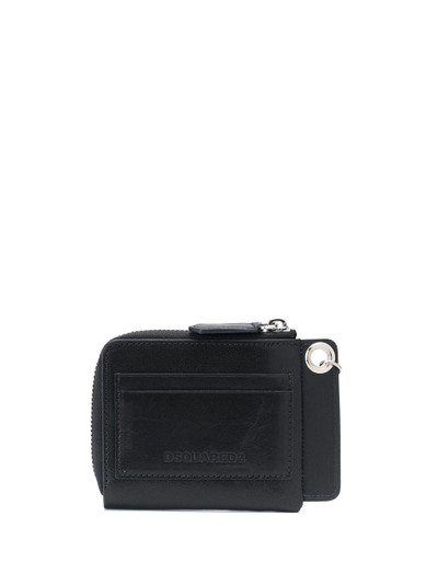 DSQUARED2 logo print zipped cardholder outlook